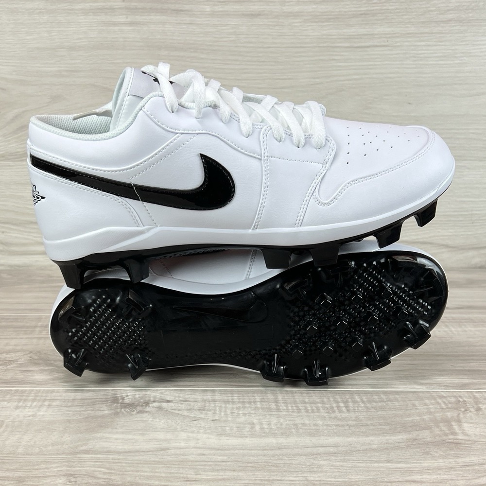 Air Jordan 1 Retro MCS Low White/Black Men's Sz 12.5 Baseball Cleats CJ8524-100